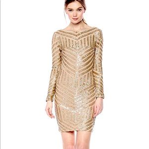 Dress the Population Lola Long Sleeve Sequin Dress